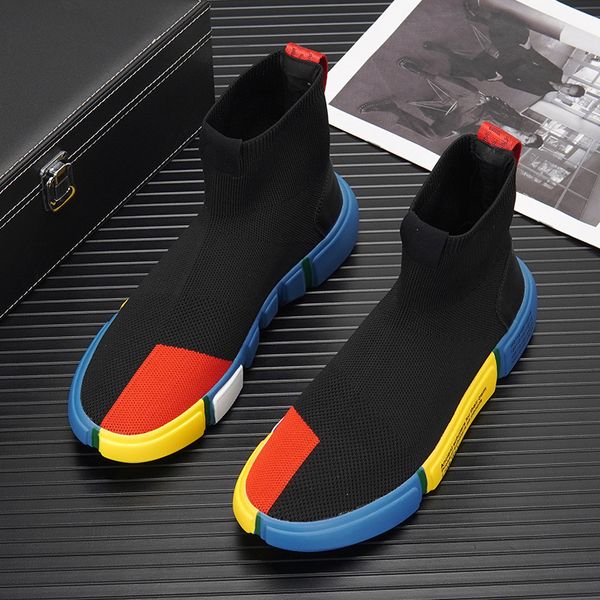 dress shoes for men spring summer breathable knit casual sock mixed colors flat skateboard youth slipon loafers 230826, Black
dress shoes for men spring summer breathable knit casual sock mixed colors flat skateboard youth slipon loafers 230826, Black