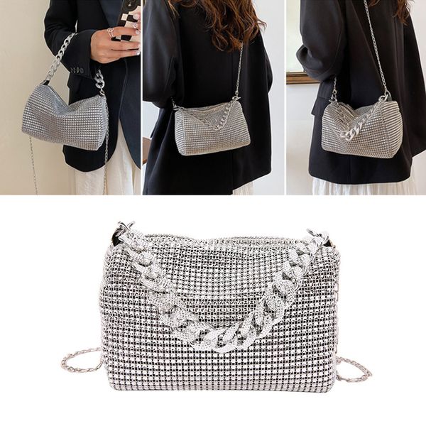 evening bags 1pc elegant women rhinestones evening clutch handbags fashion shiny dinner party wedding purses shoulder underarm bag for women 
evening bags 1pc elegant women rhinestones evening clutch handbags fashion shiny dinner party wedding purses shoulder underarm bag for women