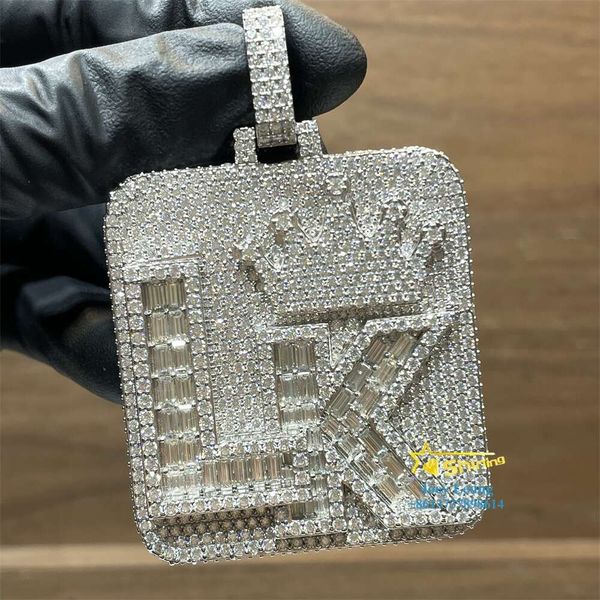 hip hop jewelry mens iced out custom letter pendant sterling sier vvs moissanite diamond name initial pendant, Silver 
hip hop jewelry mens iced out custom letter pendant sterling sier vvs moissanite diamond name initial pendant, Silver