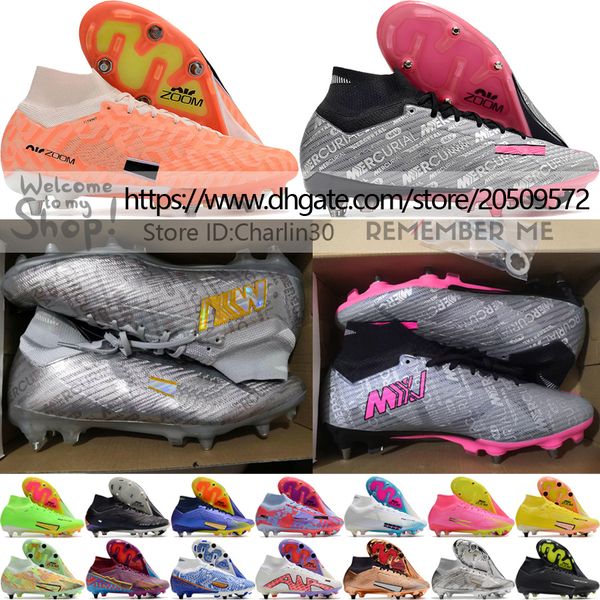 send with bag quality soccer boots mercurials superfly 9 elite sg metal spikes socks football cleats mens mbappe cr7 comfortable training so, Black
send with bag quality soccer boots mercurials superfly 9 elite sg metal spikes socks football cleats mens mbappe cr7 comfortable training so, Black
