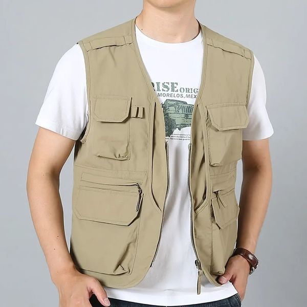 men's vests sleeveless vest jacket coat tactical waistcoat multipockets fishing hiking clothes v neck outdoor casual chaleco hombre 230, Black;white
men's vests sleeveless vest jacket coat tactical waistcoat multipockets fishing hiking clothes v neck outdoor casual chaleco hombre 230, Black;white