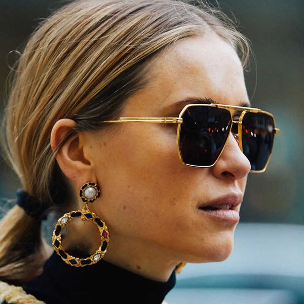 fashion designer cool sunglasses metal double beam sunglasses square pilot's fine frame korean women's glasses trendy men, Silver
fashion designer cool sunglasses metal double beam sunglasses square pilot's fine frame korean women's glasses trendy men, Silver