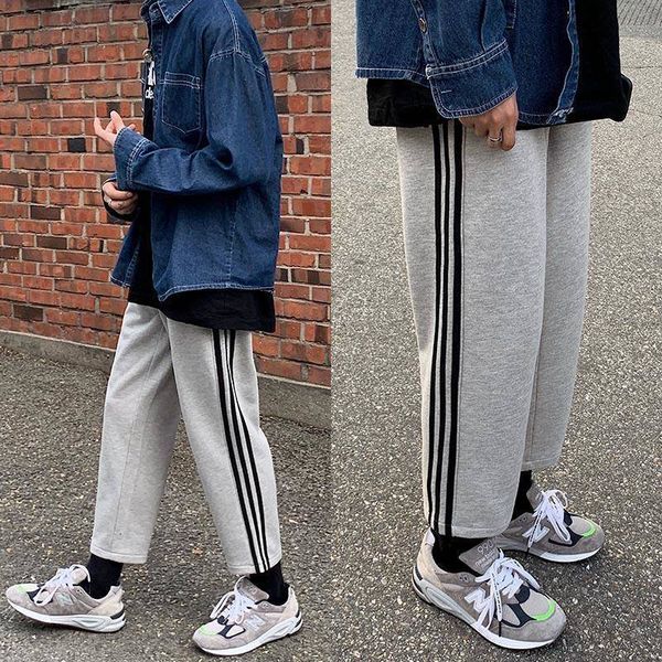 men's tracksuits fashion men women sweatpants slacks harajuku high street straight leg loose three bars plus size student sports pants, Gray
men's tracksuits fashion men women sweatpants slacks harajuku high street straight leg loose three bars plus size student sports pants, Gray