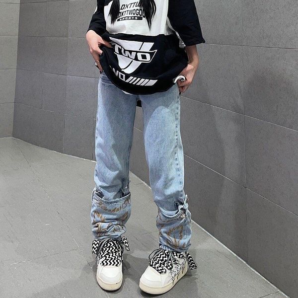 women's jeans american streetwear retro high waisted fashion patchwork embroidered denim pants man loose straight leg wide y2k 230826, Blue
women's jeans american streetwear retro high waisted fashion patchwork embroidered denim pants man loose straight leg wide y2k 230826, Blue