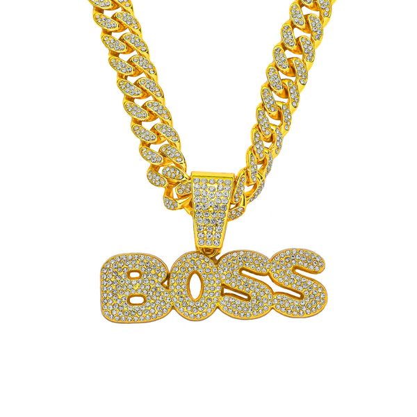 hip hop men rapper diamond pendant necklace shiny boss letters pendant full zircon jewelry night club accessory sweater collarbone cuban cha, Silver
hip hop men rapper diamond pendant necklace shiny boss letters pendant full zircon jewelry night club accessory sweater collarbone cuban cha, Silver