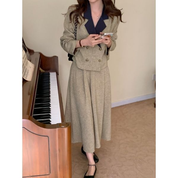 two piece dress insozkdg suit lapel patchwork vintage blazers pleated aline skirts casual korean style sets female outfits 230826, White
two piece dress insozkdg suit lapel patchwork vintage blazers pleated aline skirts casual korean style sets female outfits 230826, White