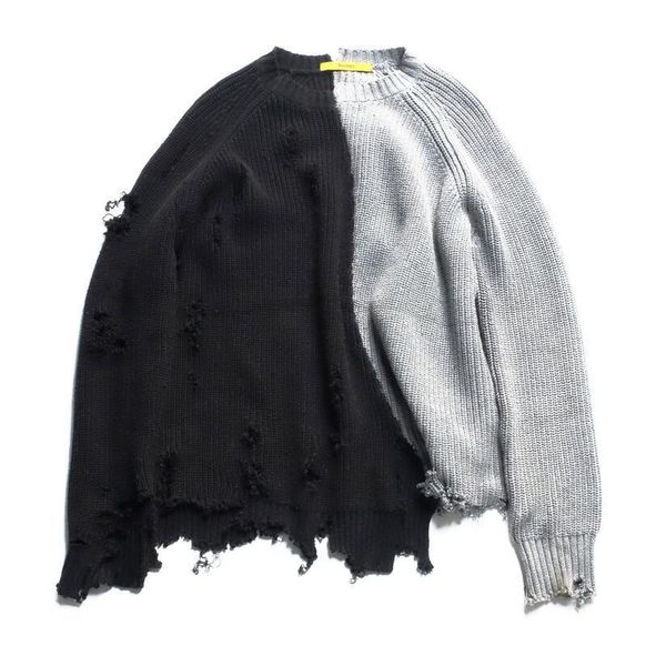 men's sweaters autumn winter men ripped hole patchwork oversized knitted sweater irregular design hip hop punk knitwear women vintage p, White;black
men's sweaters autumn winter men ripped hole patchwork oversized knitted sweater irregular design hip hop punk knitwear women vintage p, White;black