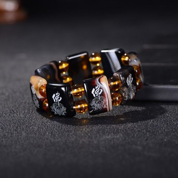 ice through atmospheric square hand row of men and women with natural agate red agate lotus jade bracelet zen buddha word, Black
ice through atmospheric square hand row of men and women with natural agate red agate lotus jade bracelet zen buddha word, Black