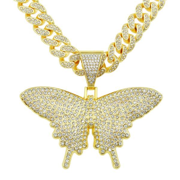 hip hop men rapper diamond pendant necklace shiny butterfly pendant zircon jewelry night club accessory sweater collarbone cuban chain 1818, Silver
hip hop men rapper diamond pendant necklace shiny butterfly pendant zircon jewelry night club accessory sweater collarbone cuban chain 1818, Silver