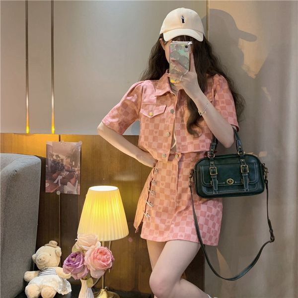 two piece dress summer short sleeve jacket plaid shirt skirt sets blazer womens outifits crop womans clothes 230826, White
two piece dress summer short sleeve jacket plaid shirt skirt sets blazer womens outifits crop womans clothes 230826, White