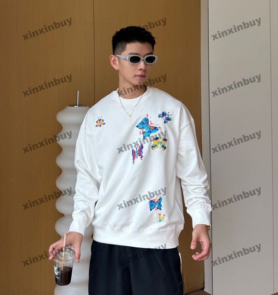 xinxinbuy men women designer sweatshirt paris butterfly letter embroidery pattern sweater green gray blue black white s-2xl, Black;brown
xinxinbuy men women designer sweatshirt paris butterfly letter embroidery pattern sweater green gray blue black white s-2xl, Black;brown