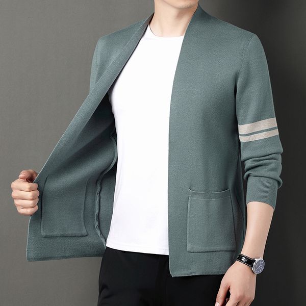men's sweaters simple fashionable cardigan stripe contrast casual pocket vneck knitted sweater men 230826, White;black
men's sweaters simple fashionable cardigan stripe contrast casual pocket vneck knitted sweater men 230826, White;black