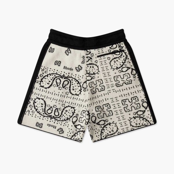 rhude american fashion shorts men's and women's cashew flower drawstring knitted woolen summer high street capris, White;black
rhude american fashion shorts men's and women's cashew flower drawstring knitted woolen summer high street capris, White;black