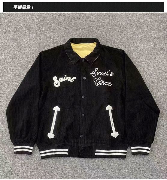 men s jackets saint michael 23ss embroidery corduroy and women s baseball 230826, Black;brown
men s jackets saint michael 23ss embroidery corduroy and women s baseball 230826, Black;brown