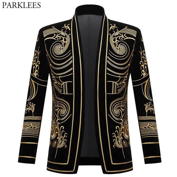 men's suits blazers luxury baroque gold floral embroidery blazer jacket men shawl lapel velvet cardigan wedding party prom costume homm, White;black
men's suits blazers luxury baroque gold floral embroidery blazer jacket men shawl lapel velvet cardigan wedding party prom costume homm, White;black