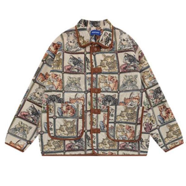 vintage shirt jacket hip hop cartoon graphic knitted shirts coats streetwear fashion loose jackets, Black;brown
vintage shirt jacket hip hop cartoon graphic knitted shirts coats streetwear fashion loose jackets, Black;brown