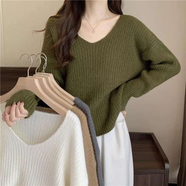 autumn and winter korean version womens sweaters of imitation mink fur v neck soft for women loose lazy slim, White;black
autumn and winter korean version womens sweaters of imitation mink fur v neck soft for women loose lazy slim, White;black