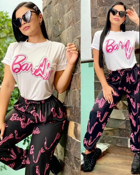 j2901 european american women's two piece pants autumn new fashion cute barbie printed ladies suit, White
j2901 european american women's two piece pants autumn new fashion cute barbie printed ladies suit, White