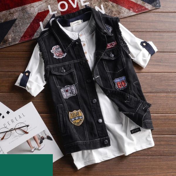 men's vests idopy fashion mens denim vest punk ripped distressed party slim fit patchwork jean jacket male sleeveless waistcoat for men, Black;white
men's vests idopy fashion mens denim vest punk ripped distressed party slim fit patchwork jean jacket male sleeveless waistcoat for men, Black;white