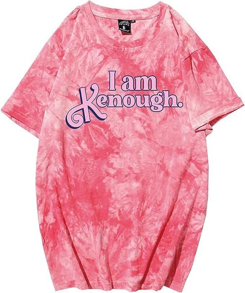 women's t-shirt i am enough tie dye shirts round neck short sleeve i am kenough printed t-shirt 230826, White
women's t-shirt i am enough tie dye shirts round neck short sleeve i am kenough printed t-shirt 230826, White
