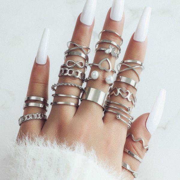 22/pcs women's ring mix and match round geometric ring gold silver smooth butterfly line jewelry ring wholesale store sales
22/pcs women's ring mix and match round geometric ring gold silver smooth butterfly line jewelry ring wholesale store sales