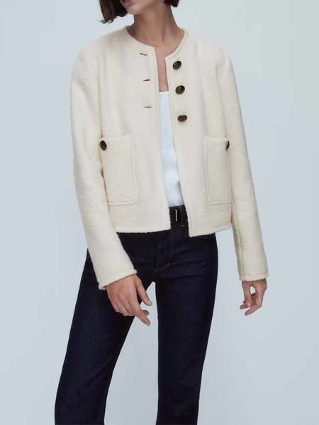 women blend 2023 fashion gold button decoration casual o neck coat long sleeve pockets female outerwear chic overshirt 230826, Black
women blend 2023 fashion gold button decoration casual o neck coat long sleeve pockets female outerwear chic overshirt 230826, Black