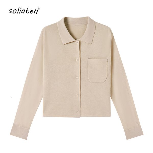 womens knits tees soliaten wool knitted cardigan sweater autumn turn down collar french style fashion basic warm c175 230826, White
womens knits tees soliaten wool knitted cardigan sweater autumn turn down collar french style fashion basic warm c175 230826, White