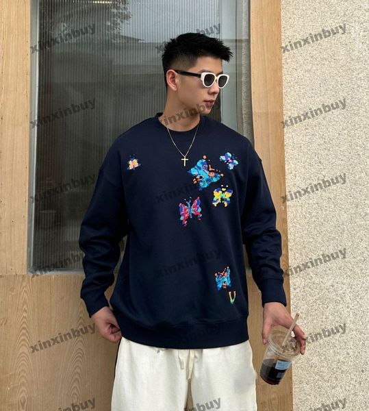xinxinbuy men women designer sweatshirt paris butterfly letter embroidery pattern sweater green gray blue black white s-xl, Black;brown
xinxinbuy men women designer sweatshirt paris butterfly letter embroidery pattern sweater green gray blue black white s-xl, Black;brown