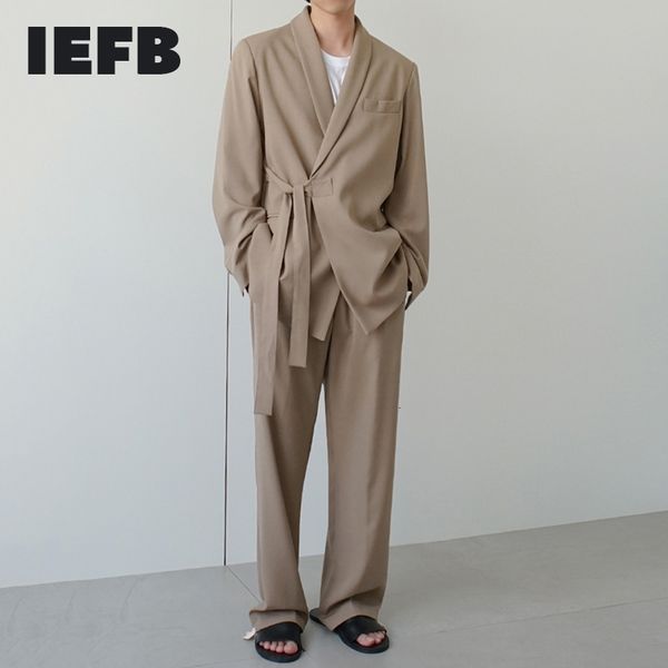 men's suits blazers iefb korean trend cotton suit coat loose casual bandage belt 2023 autumn blazer khaki clothing 230826, White;black
men's suits blazers iefb korean trend cotton suit coat loose casual bandage belt 2023 autumn blazer khaki clothing 230826, White;black