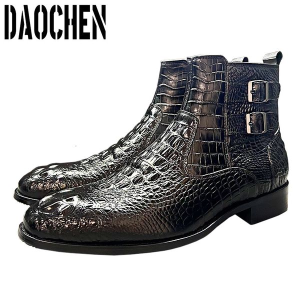 boots luxury men ankle shoes black brown printed zipper chelsea double buckle genuine leather dress men's 230826
boots luxury men ankle shoes black brown printed zipper chelsea double buckle genuine leather dress men's 230826