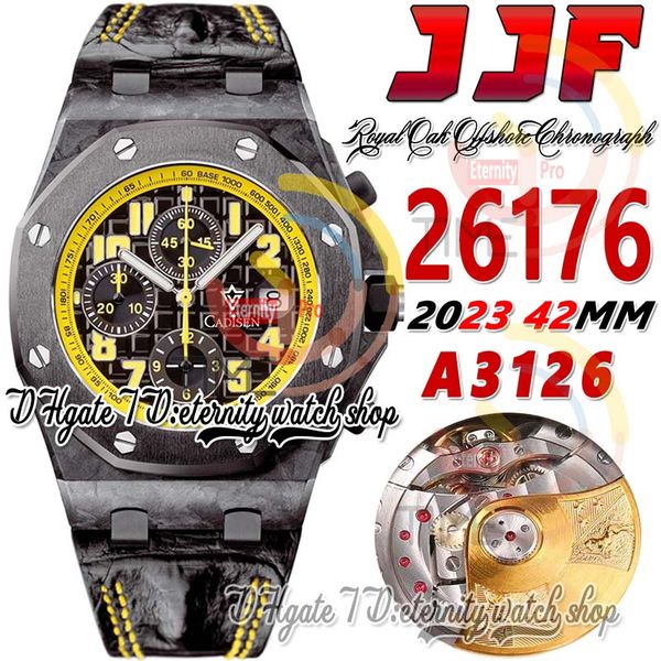 jjf 2617 bumblebee a3126 chronograph automatic mens watch 42mm forging carbon case black textured dial leather strap 2023 super edition eter, Slivery;brown
jjf 2617 bumblebee a3126 chronograph automatic mens watch 42mm forging carbon case black textured dial leather strap 2023 super edition eter, Slivery;brown