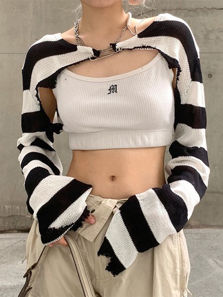women's sweaters y2k sweaters women long sleeve knit crop grunge fairy gothic vintage loose pullover sweater female distressed crochet, White;black
women's sweaters y2k sweaters women long sleeve knit crop grunge fairy gothic vintage loose pullover sweater female distressed crochet, White;black