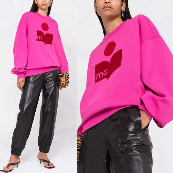 23aw isabel marant women desginer cotton sweatshirt new fashion swearter double pressed velvet contrast loose medium and long round neck fle, Black
23aw isabel marant women desginer cotton sweatshirt new fashion swearter double pressed velvet contrast loose medium and long round neck fle, Black