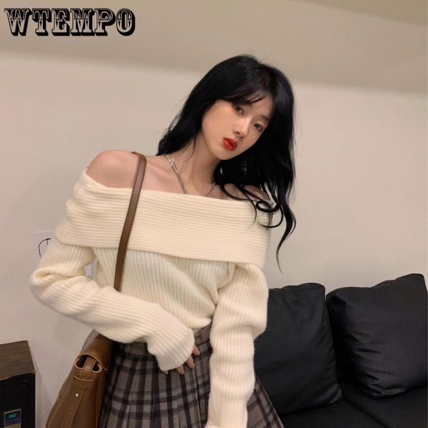 women's sweaters sweater women off shoulder loose korean fashion knitwear autumn and winter thickened pullover female y2k 230827, White;black
women's sweaters sweater women off shoulder loose korean fashion knitwear autumn and winter thickened pullover female y2k 230827, White;black