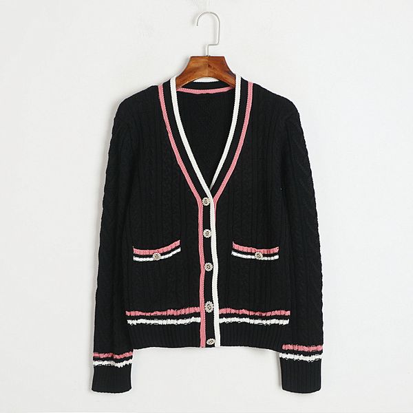 822 2023 autumn women sweater long sleeve v neck cardigan white black pink button brand same style striped white womens dl
822 2023 autumn women sweater long sleeve v neck cardigan white black pink button brand same style striped white womens dl