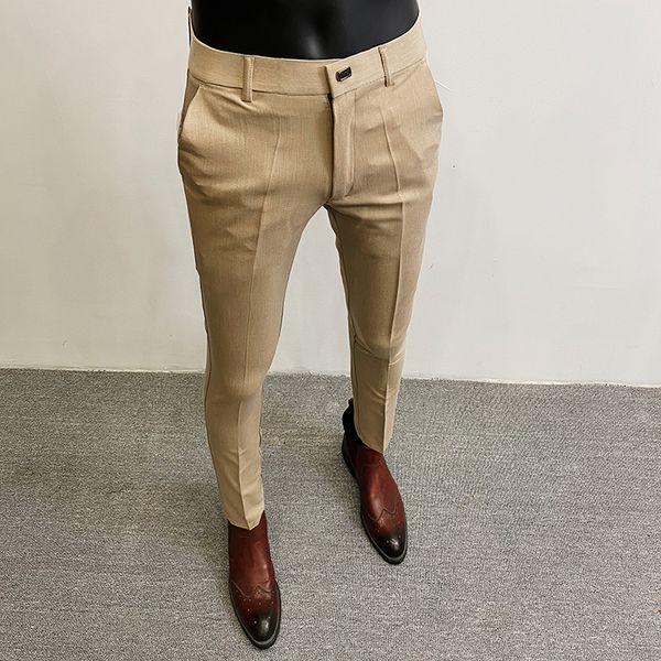 men s pants men suit formal trousers pantalone hombre stretch slim solid color casual dress full length fashion clothing 230826, Black
men s pants men suit formal trousers pantalone hombre stretch slim solid color casual dress full length fashion clothing 230826, Black