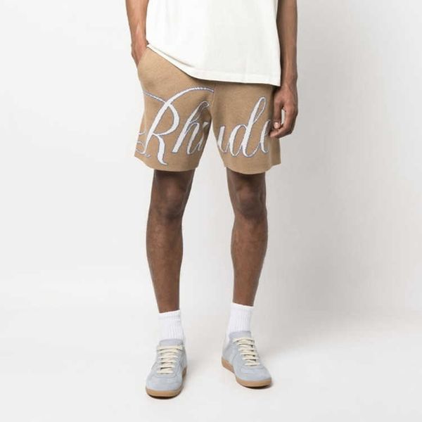 rhude shorts american high street trendy label letter large jacquard loose knit summer drawstring capris for men, White;black
rhude shorts american high street trendy label letter large jacquard loose knit summer drawstring capris for men, White;black