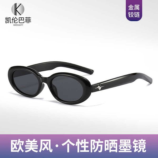 new korean personalized trendy starry sky oval frame ins premium women's sunglasses, White;black
new korean personalized trendy starry sky oval frame ins premium women's sunglasses, White;black