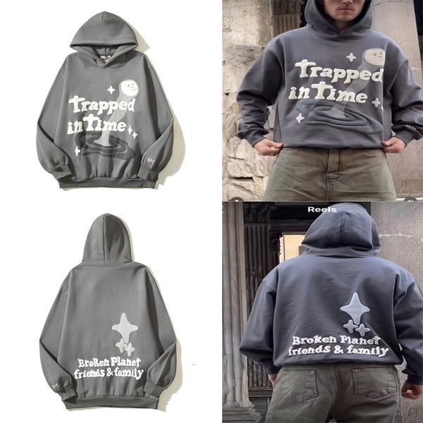 mens hoodies sweatshirts broken planet hoodie men women 3d foam 1 trapped in times vortex ghost fleece slash pocket pullover 230826, Black
mens hoodies sweatshirts broken planet hoodie men women 3d foam 1 trapped in times vortex ghost fleece slash pocket pullover 230826, Black