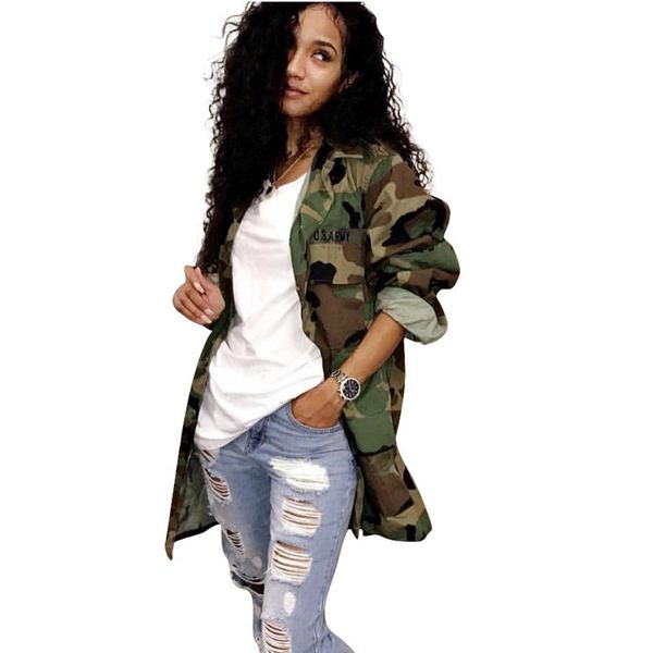 women s jackets green camouflage long plus size sleeve camo streetwear coat femme 230826, Black;brown
women s jackets green camouflage long plus size sleeve camo streetwear coat femme 230826, Black;brown