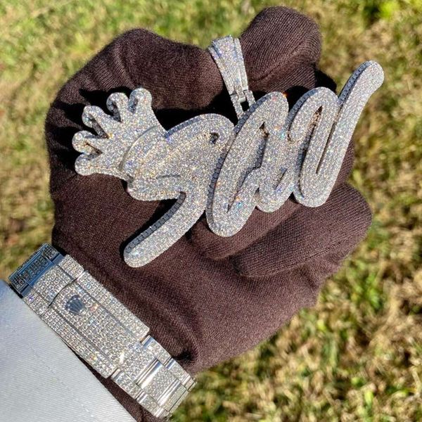 custom iced out moissanite diamond sier crown monogram letter pendant vvs moissanite diamond pendant for man, Silver
custom iced out moissanite diamond sier crown monogram letter pendant vvs moissanite diamond pendant for man, Silver