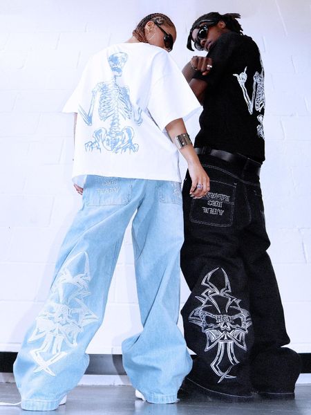 men's jeans y2k jeans mens straight graphic jeans wide leg trouser hip hop retro skull embroidery washed baggy denim pants streetwear 2, Blue
men's jeans y2k jeans mens straight graphic jeans wide leg trouser hip hop retro skull embroidery washed baggy denim pants streetwear 2, Blue