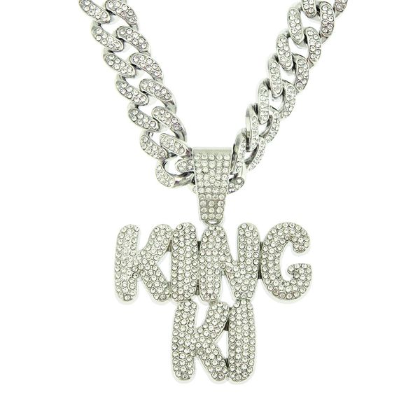 hip hop men rapper diamond pendant silver necklace shiny kingki letters pendant micro-inset zircon jewelry night club accessory sweater coll
hip hop men rapper diamond pendant silver necklace shiny kingki letters pendant micro-inset zircon jewelry night club accessory sweater coll