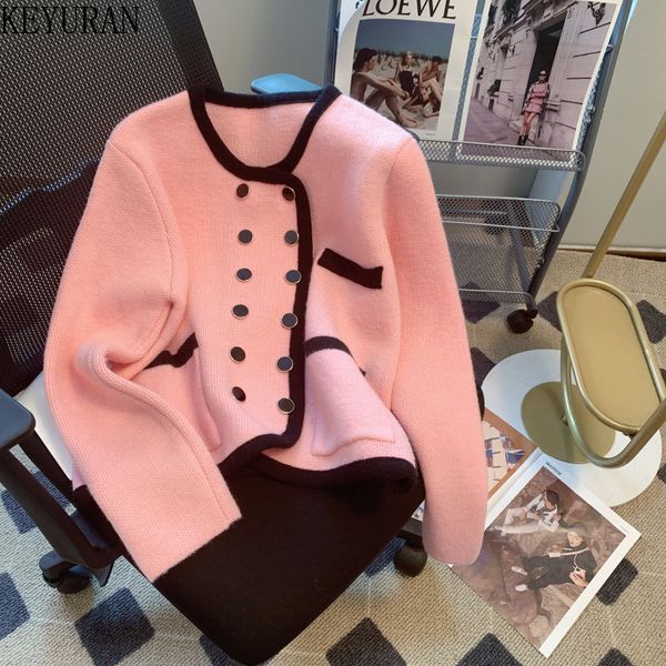 womens knits tees color contrast knitted cardigan autumn korean fashion round neck long sleeve double breasted cropped sweater 230826, White
womens knits tees color contrast knitted cardigan autumn korean fashion round neck long sleeve double breasted cropped sweater 230826, White