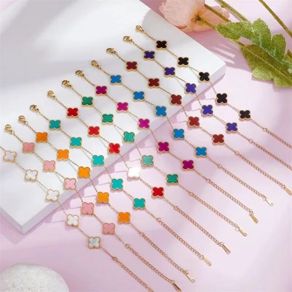 2023 new double sided four leaf grass five flower bracelet necklace women's handicraft light luxury gift for friends multiple options, Golden;silver
2023 new double sided four leaf grass five flower bracelet necklace women's handicraft light luxury gift for friends multiple options, Golden;silver