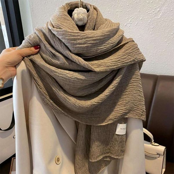 autumn item scarf korean retro tide color cotton linen big label casual long shawl womens winter all matching, Blue;gray
autumn item scarf korean retro tide color cotton linen big label casual long shawl womens winter all matching, Blue;gray