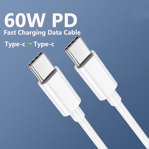 USB C To USB C Cable for Samsung S20 Xiaomi PD 60W Fast Charging Cable MacBook Pro IPad Pro for iphone Charger Type C