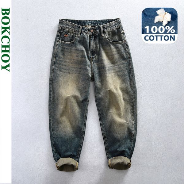 men's jeans autumn 100% cotton casual washed jeans men clothing retro loose straight men trousers k5913 230827, Blue
men's jeans autumn 100% cotton casual washed jeans men clothing retro loose straight men trousers k5913 230827, Blue
