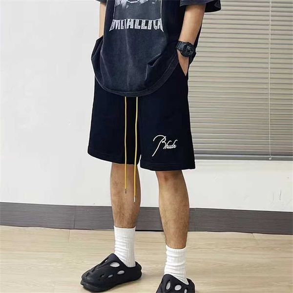rhude track embroidered signature letter shorts high street american fashion brand summer sports basketball capris, White;black
rhude track embroidered signature letter shorts high street american fashion brand summer sports basketball capris, White;black