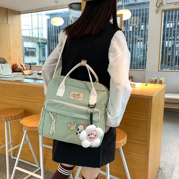 school bags menghuo lovely women backpack female small shoulder handbag teenage girl ring buckle portable travel messenger bag 230826
school bags menghuo lovely women backpack female small shoulder handbag teenage girl ring buckle portable travel messenger bag 230826
